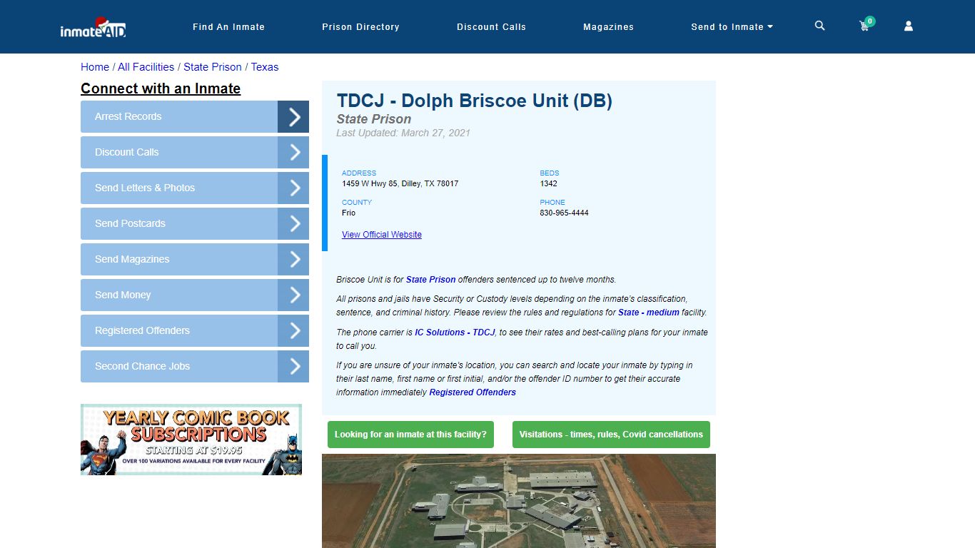 TDCJ - Dolph Briscoe Unit (DB) & Inmate Search - Dilley, TX