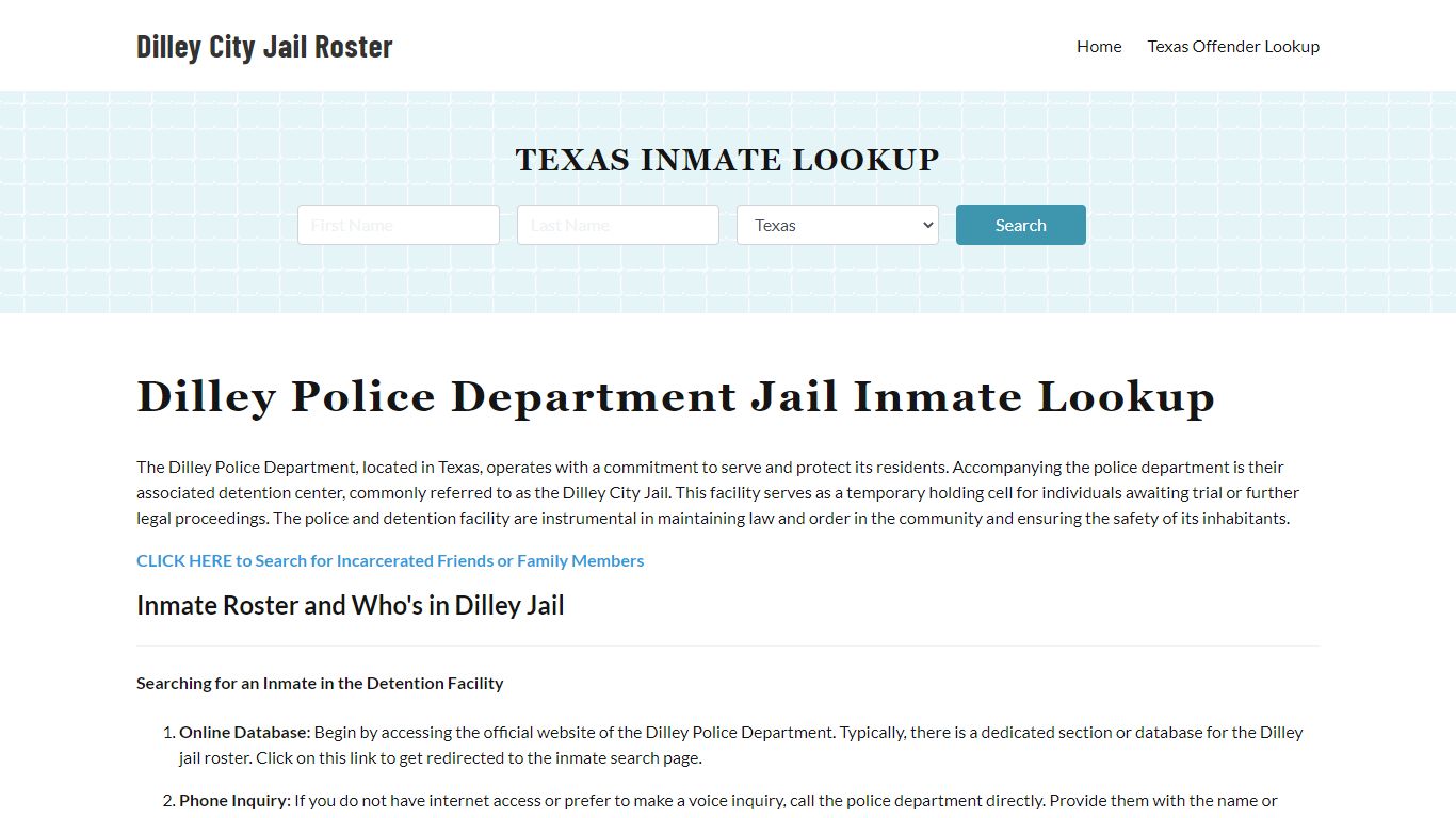 Dilley Police Department & City Jail, TX Inmate Roster, Arrests, Mugshots